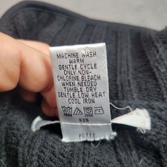 Geoffrey Beene Womens Small Cardigan Sweater Black Long Sleeve Zip Front Ribbed - Picture 8 of 12